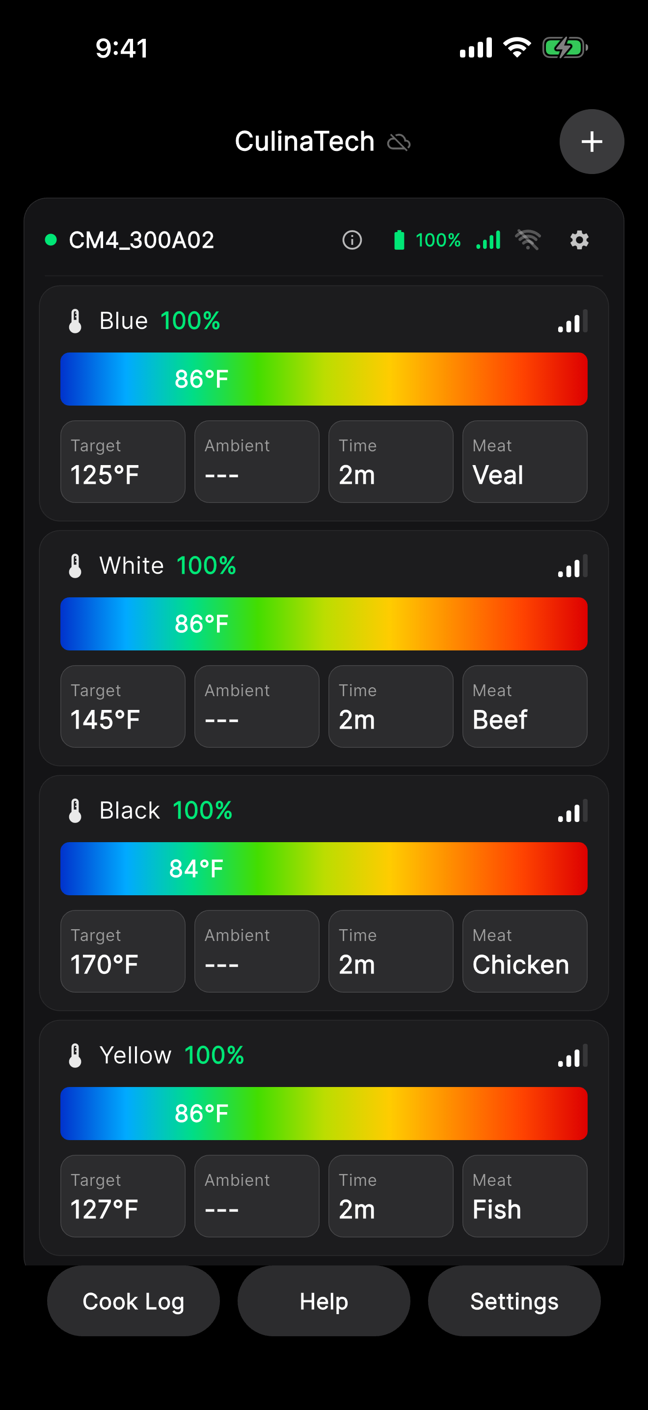 The CulinaTech app: Cooking in progress