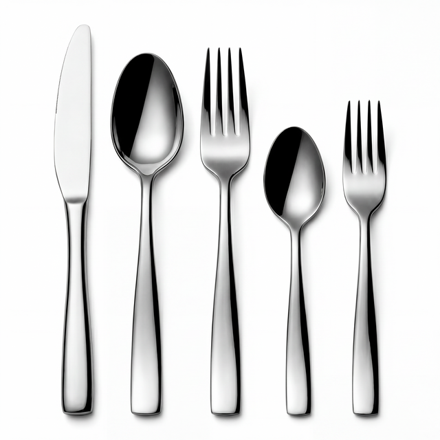 Five-piece mirror-polished CulinaEdge stainless steel cutlery set